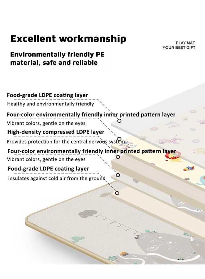 HQ-GAMING Foldable Baby Play Mat Extra Large Waterproof Activity Playmats for Babies,Toddlers, Infants, Play & Tummy Time Foam Baby Mat for Floor with Travel Bag(200 * 180 * 1cm/79 * 71 * 0.4inch)(A) - Image 5